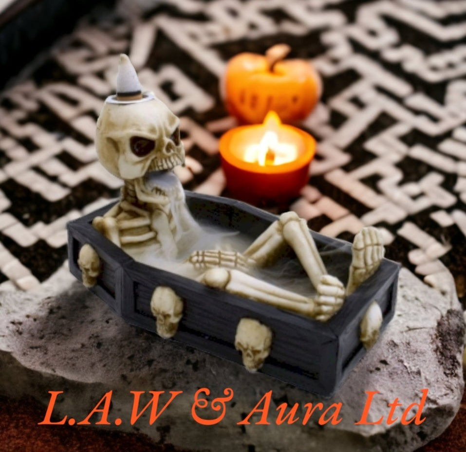 Skeleton in the Coffin Backflow Incense Burner