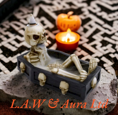 Skeleton in the Coffin Backflow Incense Burner