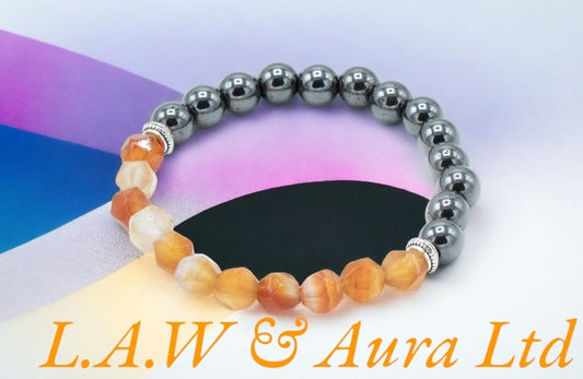 Faceted Gemstone Bracelet - Magnetic Carnelian