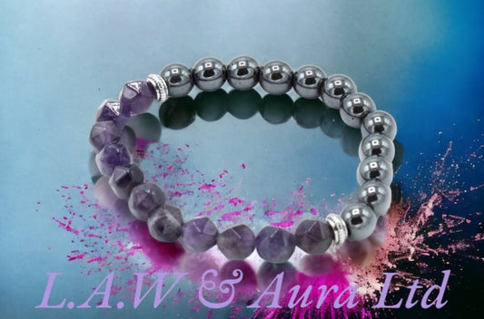 Faceted Gemstone Bracelet - Magnetic Amethyst