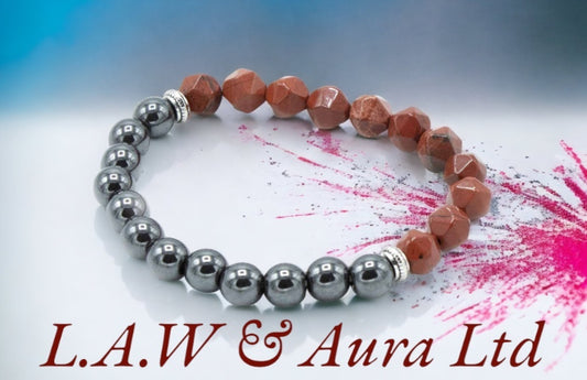 Faceted Gemstone Bracelet - Magnetic Red Jasper