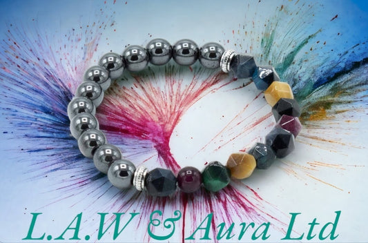 Faceted Gemstone Bracelet - Magnetic Rainbow