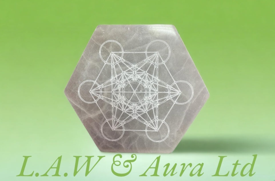 Selenite Hexagonal Charging Plate 18cm - Direction & Decision