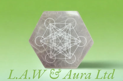 Selenite Hexagonal Charging Plate 18cm - Direction & Decision