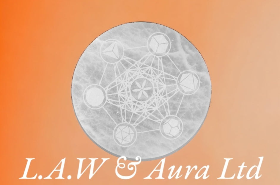 Selenite Large Charging Plate 18cm - Sacred Geometry