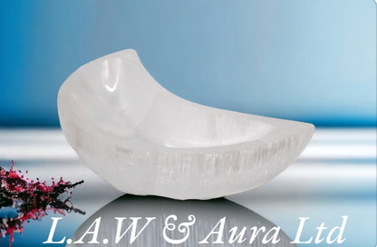 Selenite Moon Bowl - 15cm