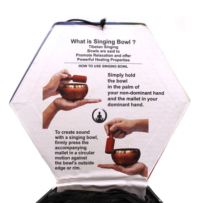 Lrg Buddha Singing Bowl Set- Black/Orange 14cm