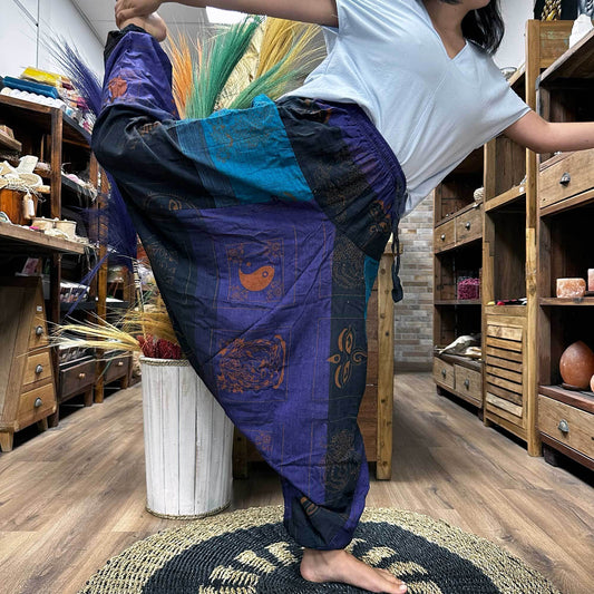 Yoga and Festival Pants - High Cross Himalayan Print on Grey