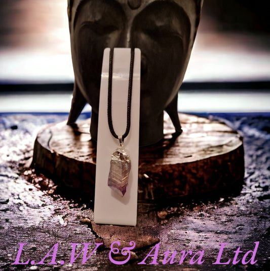 Brazilian Amethyst Aura Point Pendants Silver Electro Plated 💜✨️