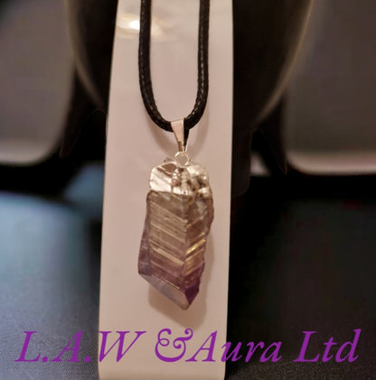Brazilian Amethyst Aura Point Pendants Silver Electro Plated 💜✨️