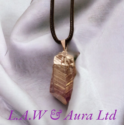 Brazilian Amethyst Aura Point Pendants Silver Electro Plated 💜✨️