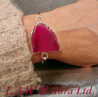 Half Geode Slice Bangle Silver/Electro Plated 🩷