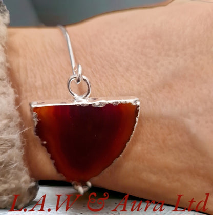 Half Geode Slice Bangle Silver/Electro Plated 🧡