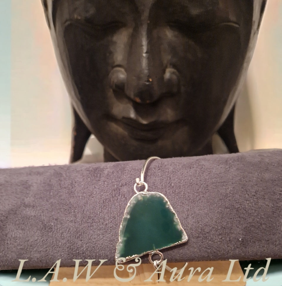 Half Geode Slice Bangle Silver/Electro Plated 💚