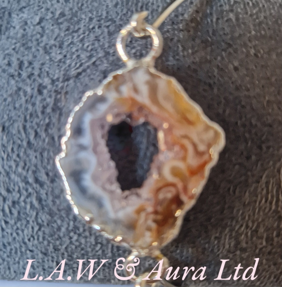 Druzy Agate Slice Bangles Silver Plated 🫶✨