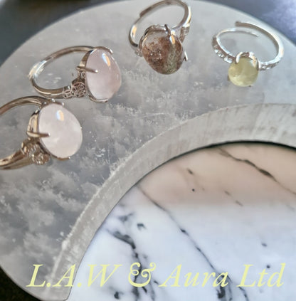 Sterling Silver 925 Adjustable Crystal Rings 💍 ✨️