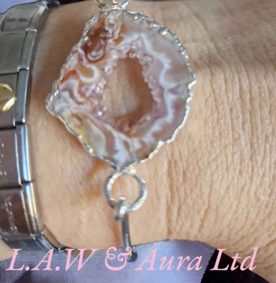 Druzy Agate Slice Bangles Silver Plated 🫶✨