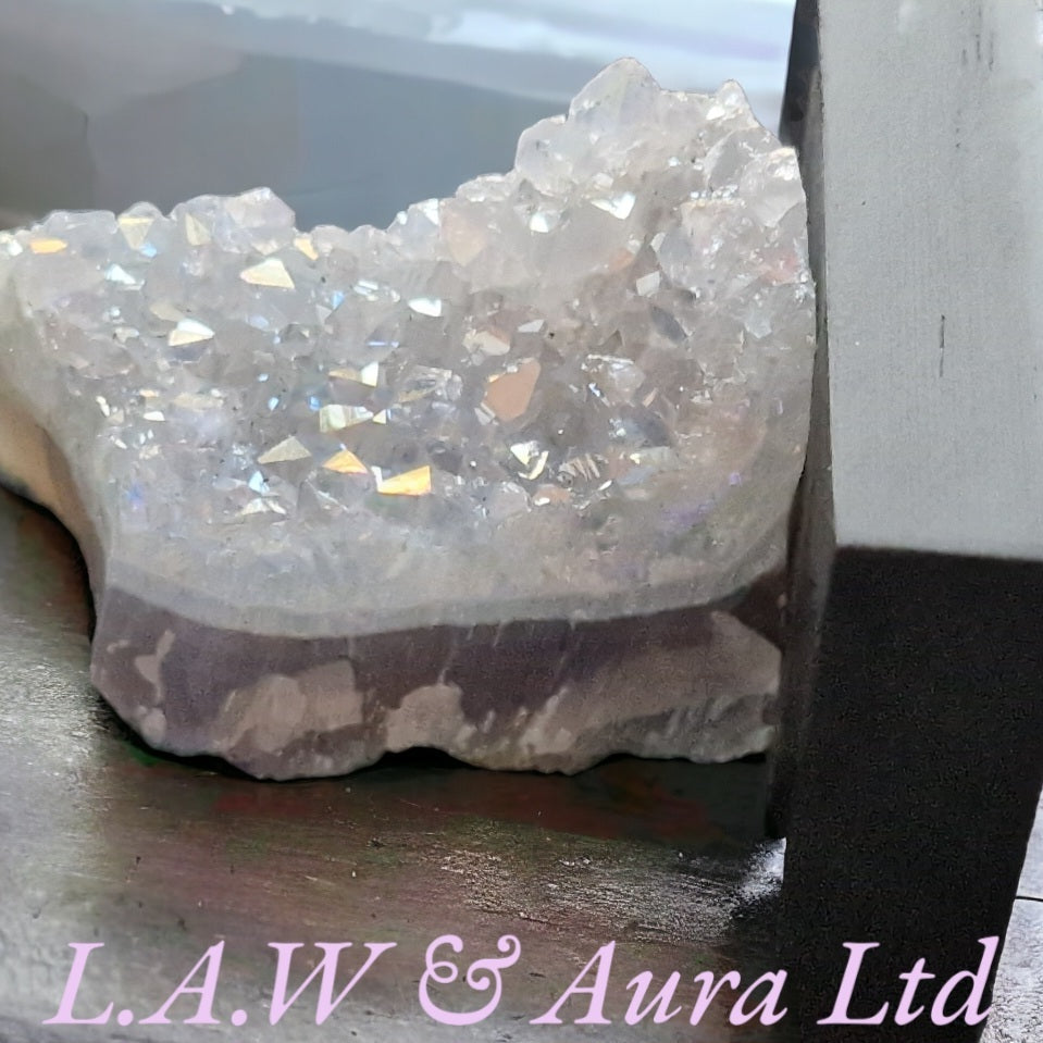 Brazilian Amethyst Pearl Druzy w/Base 💜🤍✨️