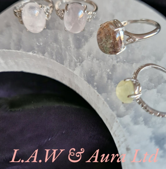 Sterling Silver 925 Adjustable Crystal Rings 💍 ✨️
