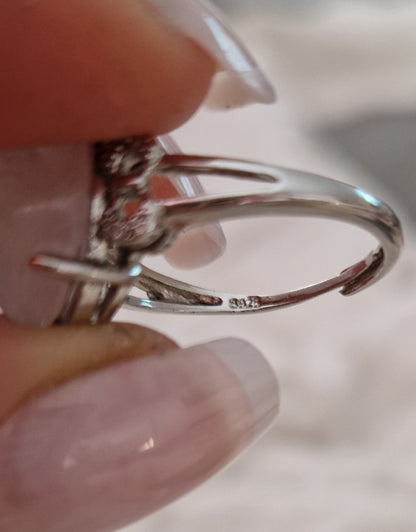 Sterling Silver 925 Adjustable Crystal Rings 💍 ✨️