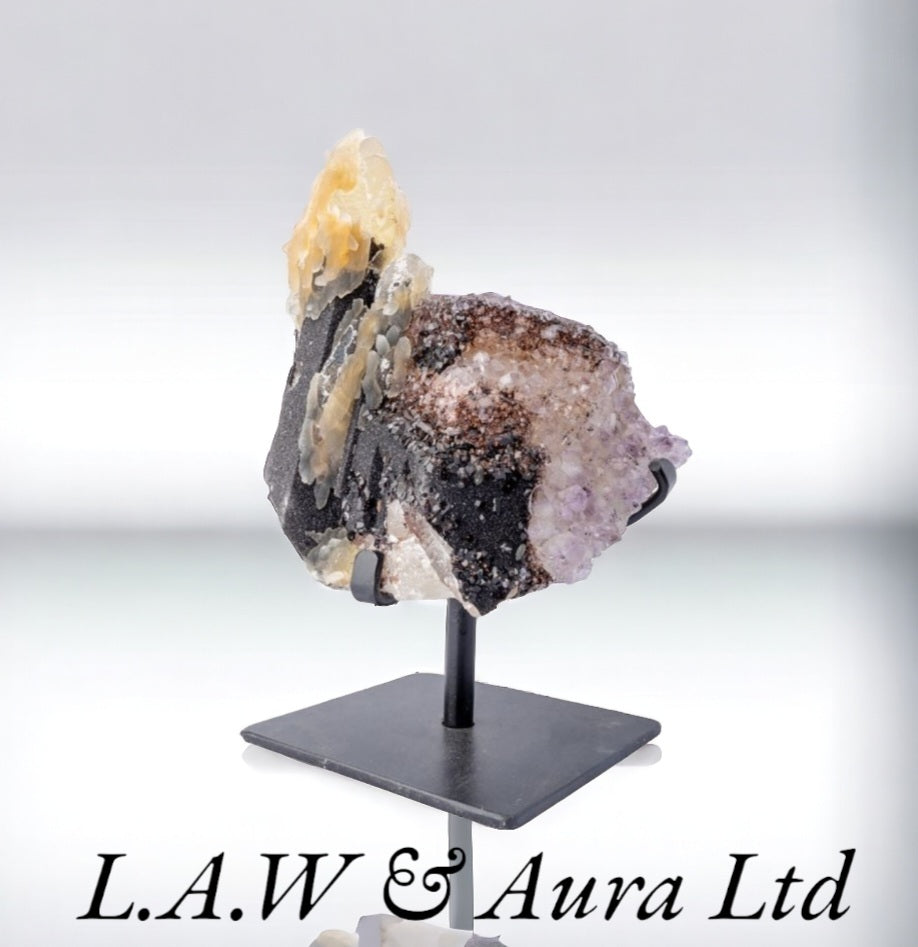 Pink Quartz with Calcite Druzy