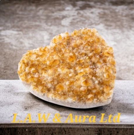 Citrine Druze Heart 5-7", Brazil
