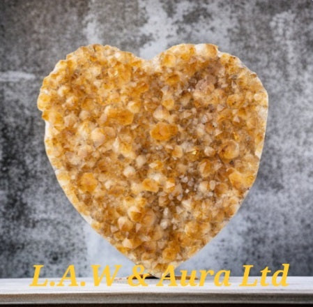 Citrine Druze Heart 5-7", Brazil
