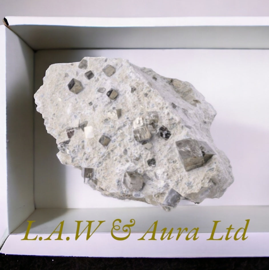 Pyrite Cubes in Matrix approx 5-6", Spain (1pc)