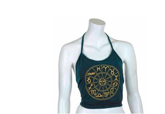 Zodiac Design Halter Neck Top - Night Sky