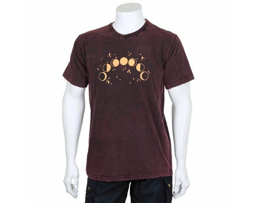 Moon Phases Design T-Shirt - Maroon