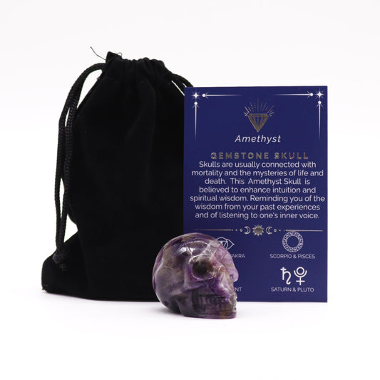 Gemstone Skull - Amethyst - Small or Large