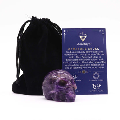 Gemstone Skull - Amethyst - Small or Large